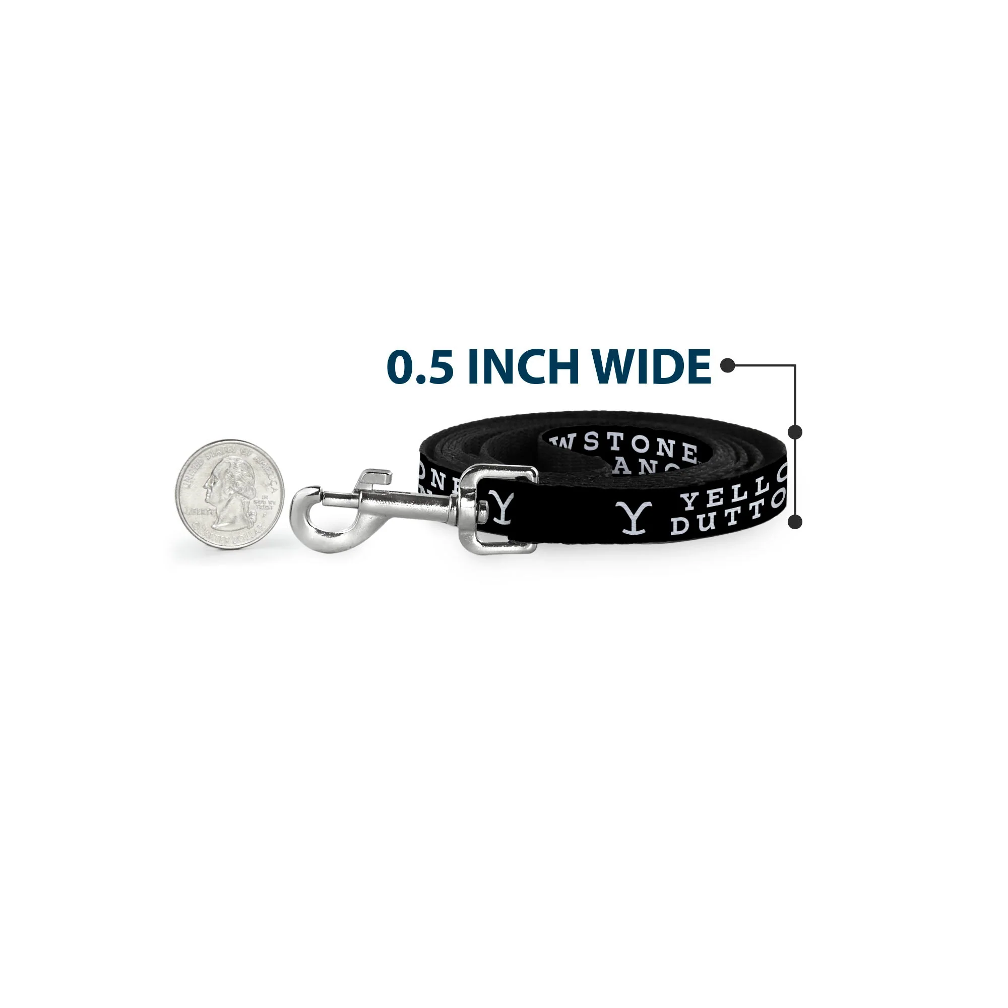 Yellowstone Dutton Ranch Logo Black and White Pet Dog Leash - Image 4
