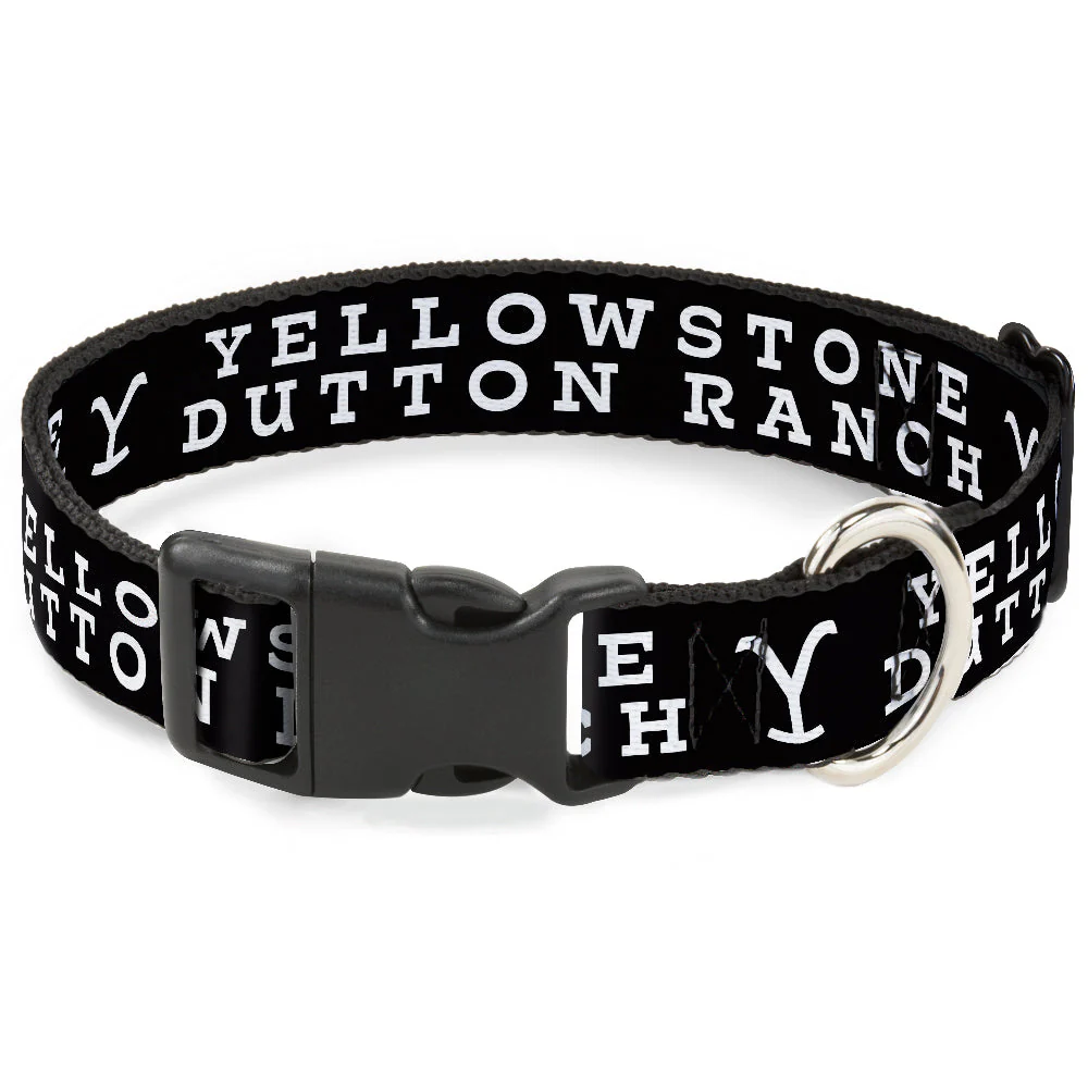 Yellowstone Dutton Ranch Logo Black/White Pet Clip Collar