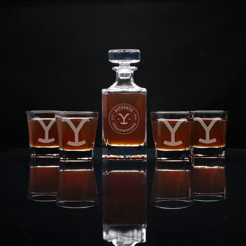 Yellowstone Authentic Y Logo Decanter and Rocks Glass Set - Image 4