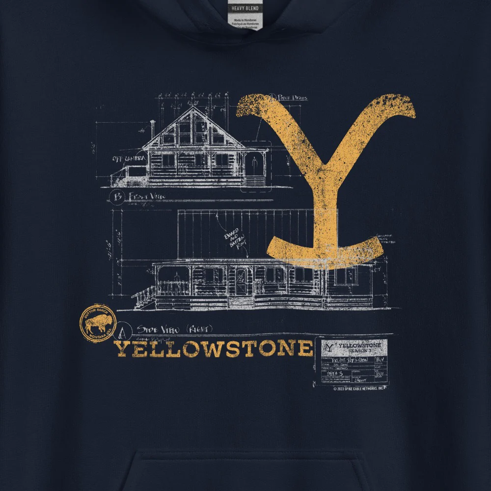 Yellowstone Blueprint Rip's House Unisex Hoodie - Image 2