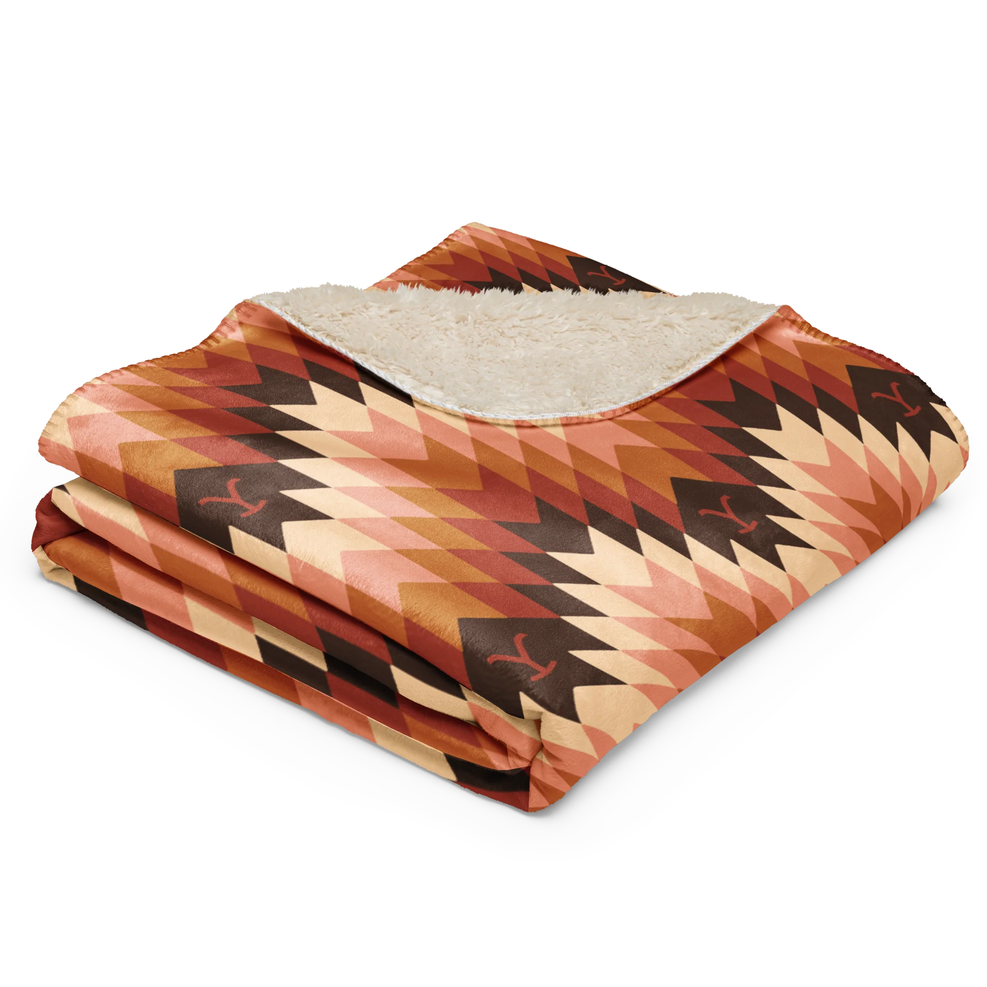 Yellowstone Chevron Pattern Sherpa Blanket - Image 14