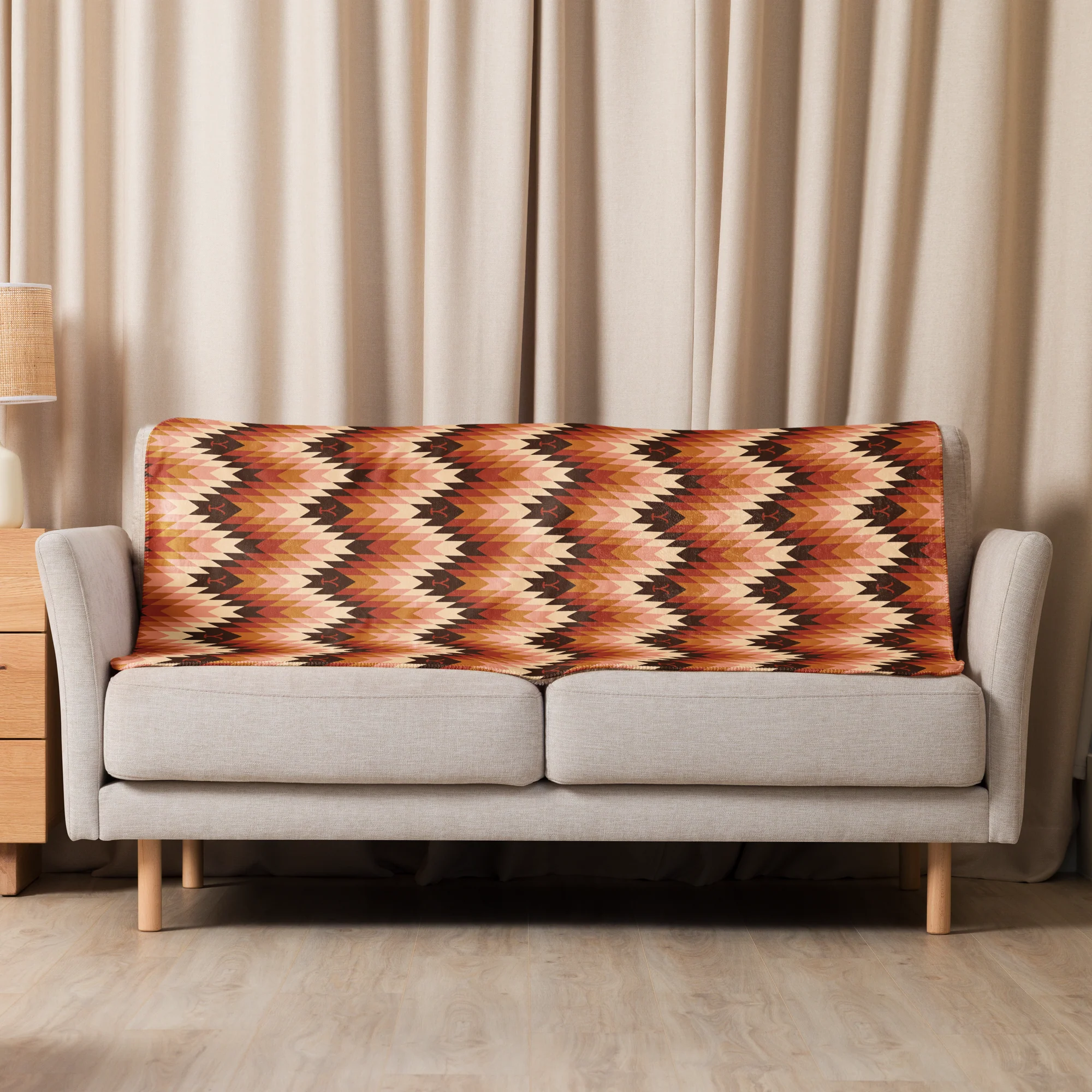 Yellowstone Chevron Pattern Sherpa Blanket - Image 3