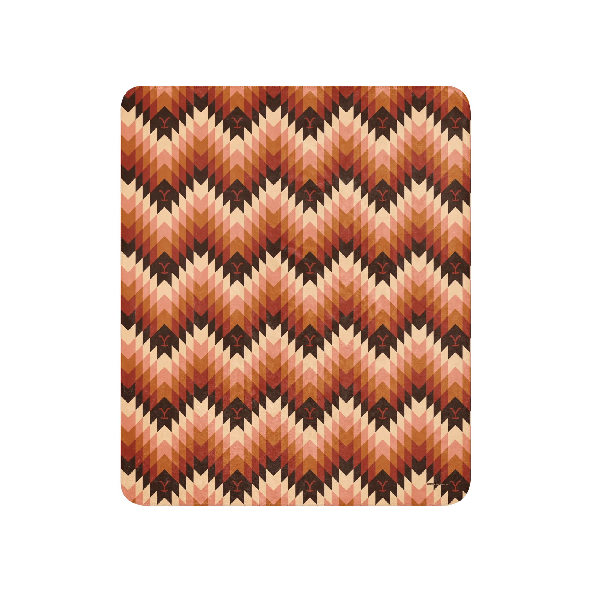 Yellowstone Chevron Pattern Sherpa Blanket - Image 5