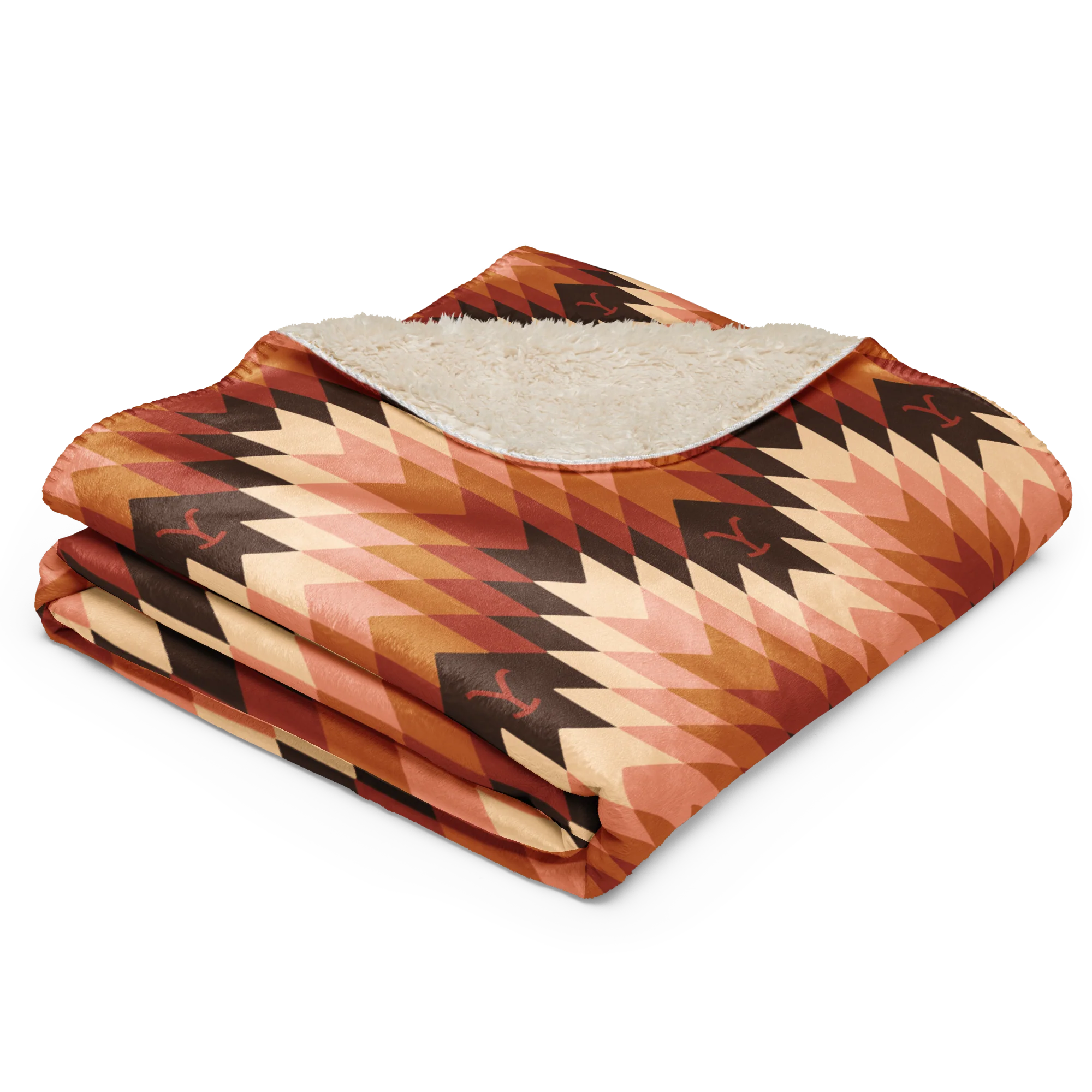 Yellowstone Chevron Pattern Sherpa Blanket - Image 9