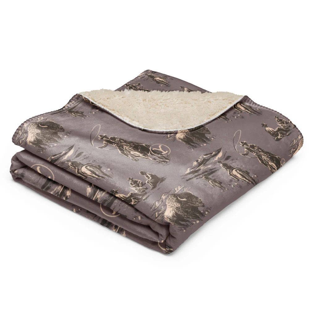 Yellowstone Cowboy Pattern Premium Sherpa Blanket - Image 9