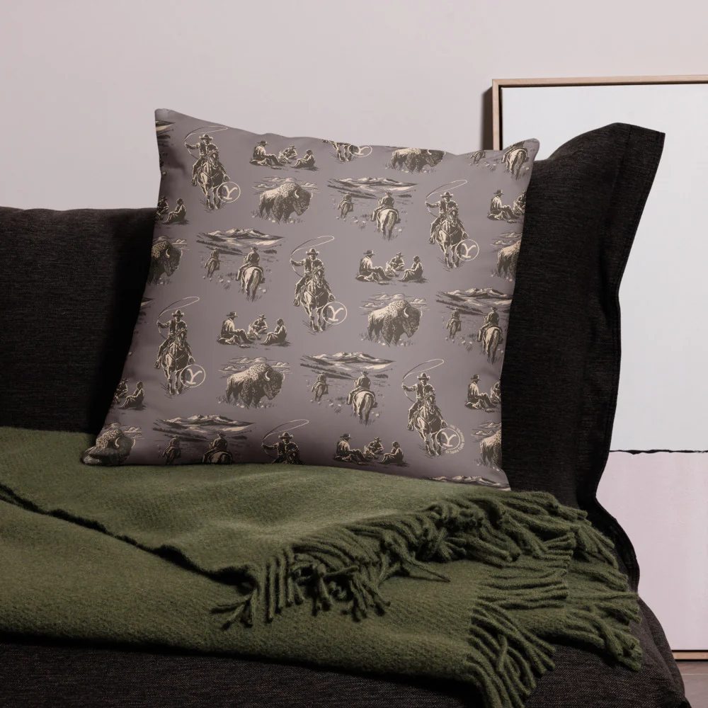 Yellowstone Cowboy Pattern Throw Pillow - Image 13