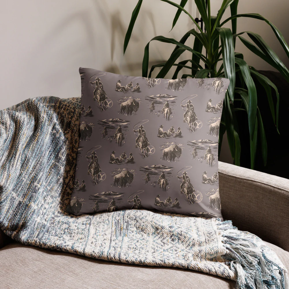 Yellowstone Cowboy Pattern Throw Pillow - Image 15