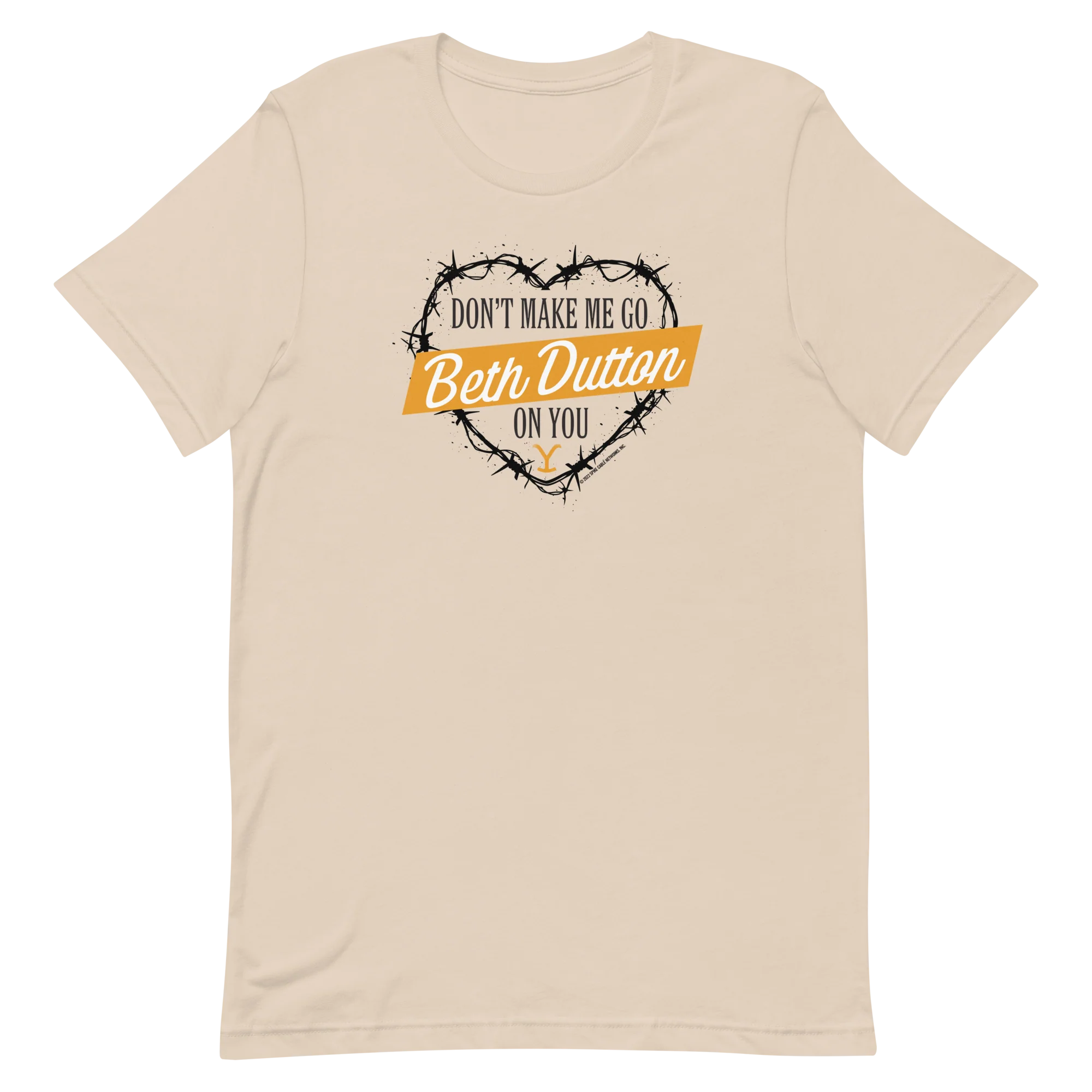 Yellowstone Don't Make Me Go Beth Dutton On You Heart Adult Short Sleeve T-Shirt - Image 3