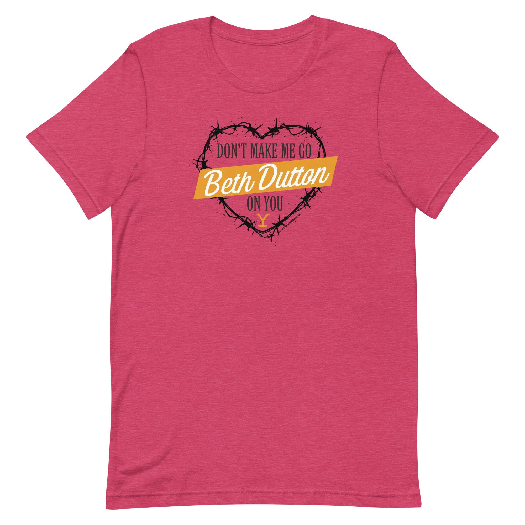 Yellowstone Don't Make Me Go Beth Dutton On You Heart Adult Short Sleeve T-Shirt - Image 4