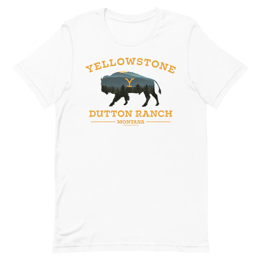 Yellowstone Dutton Ranch Bison Adult Short Sleeve T-Shirt - Image 3
