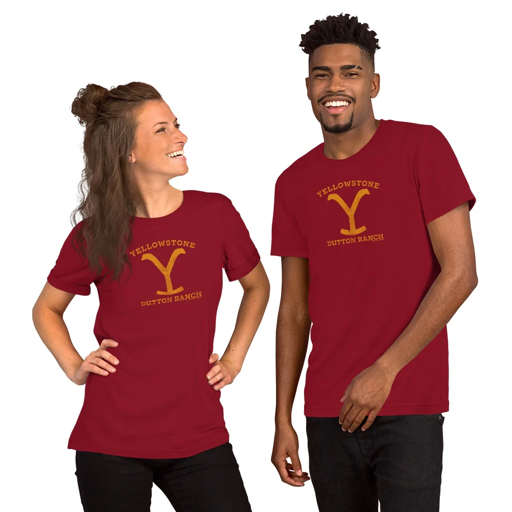Yellowstone Dutton Ranch Distressed Logo Adult Short Sleeve T-Shirt - Image 11