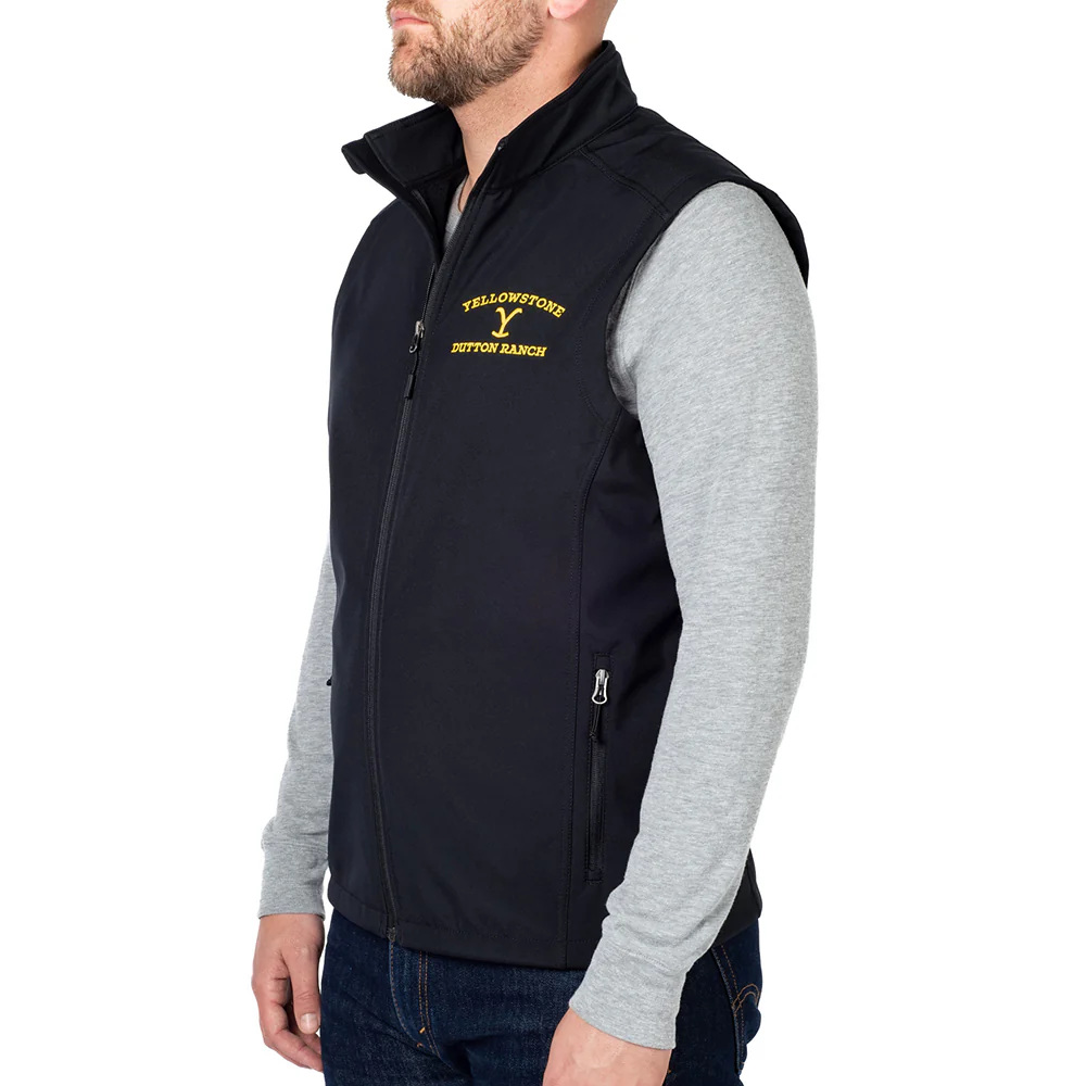 As Seen On Yellowstone Dutton Ranch Logo Core Soft Shell Vest - Image 5