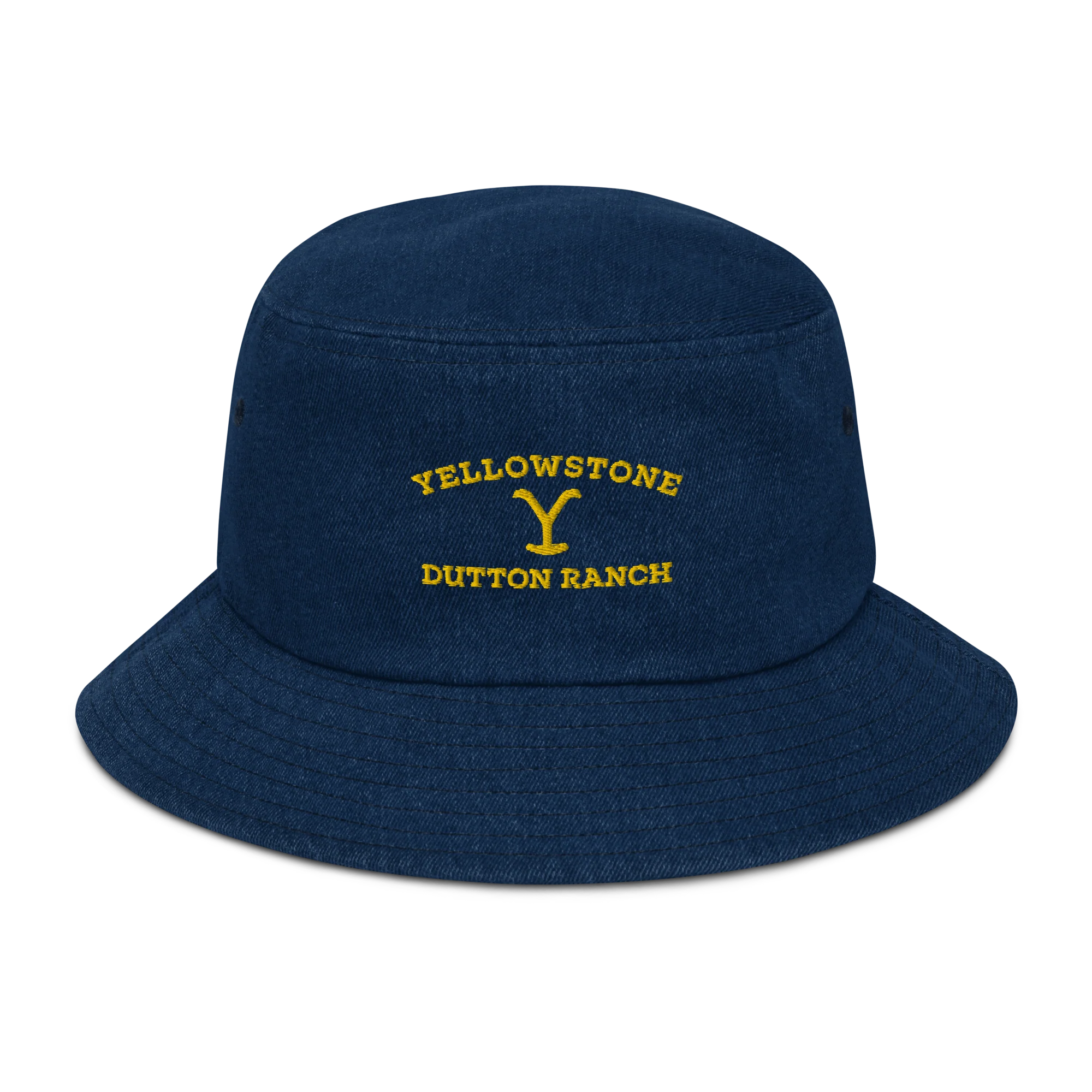 Yellowstone Dutton Ranch Logo Denim Bucket Hat - Image 3