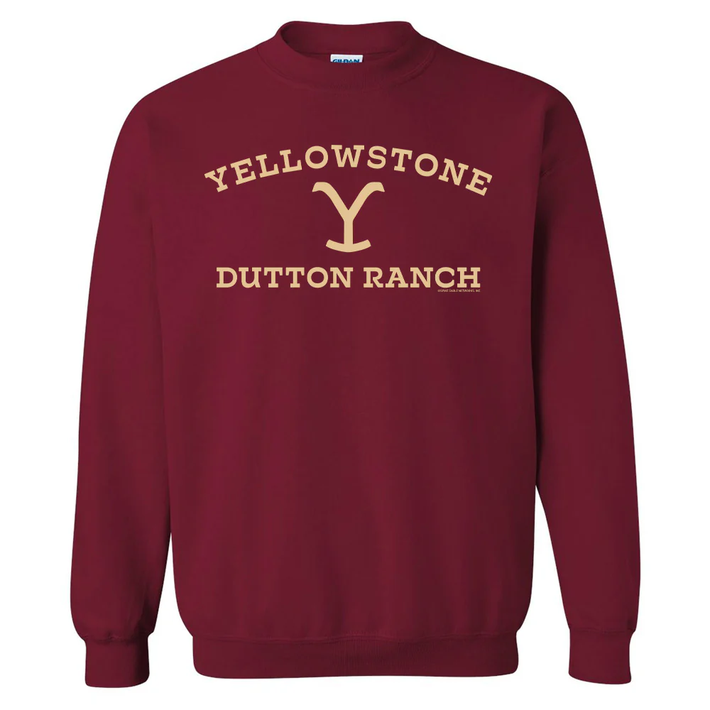 Yellowstone Dutton Ranch Logo Fleece Crewneck Sweatshirt - Image 3