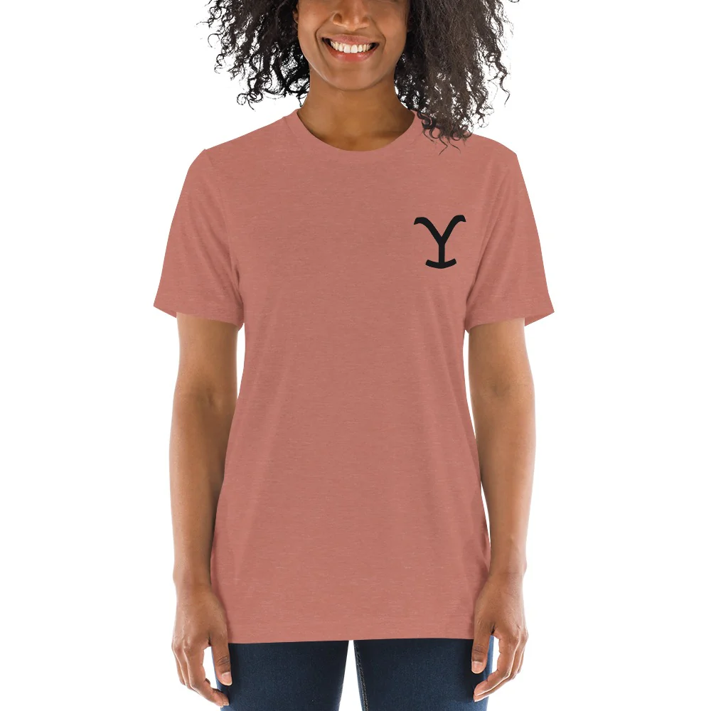 Yellowstone Dutton Ranch Montana Tri-Blend Short Sleeve T-Shirt - Image 3
