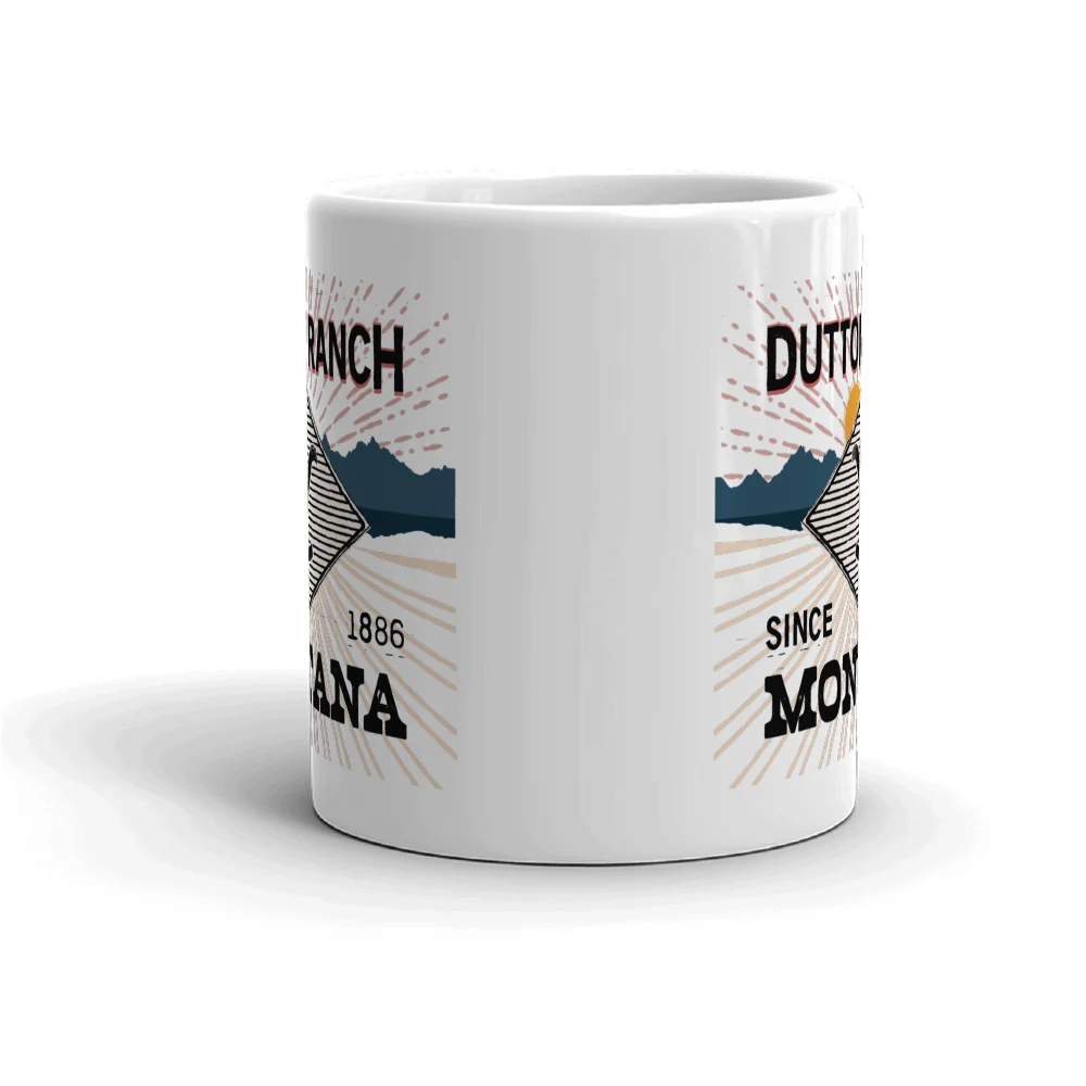 Yellowstone Dutton Ranch Montana White Mug - Image 3