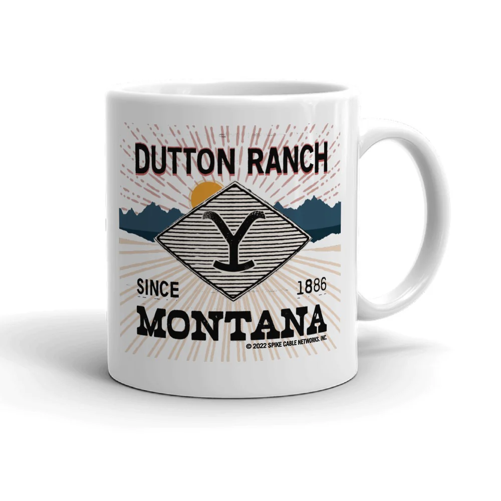 Yellowstone Dutton Ranch Montana White Mug - Image 4