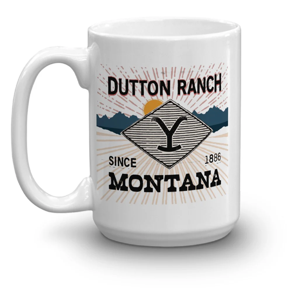 Yellowstone Dutton Ranch Montana White Mug - Image 5