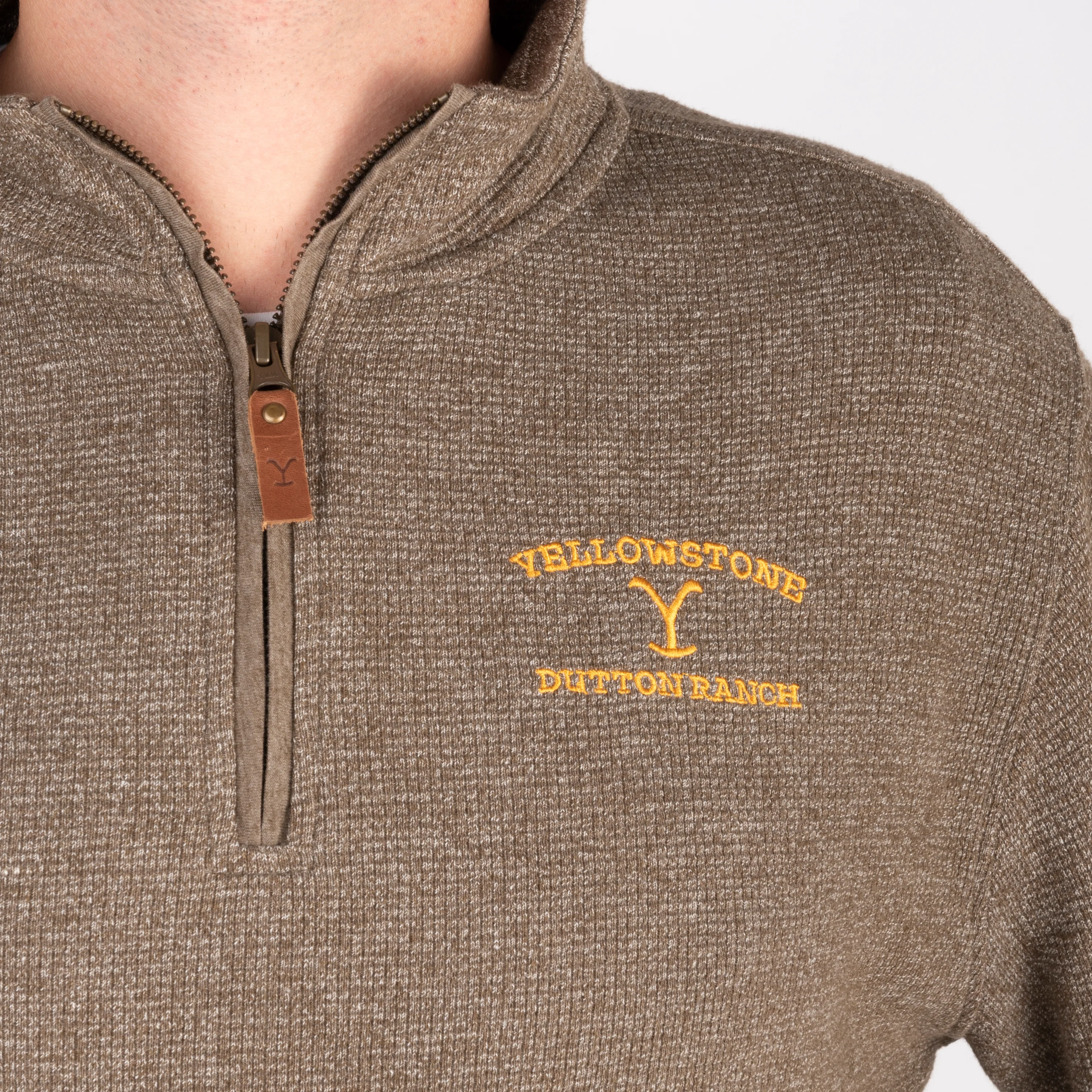 Yellowstone Dutton Ranch Mortimer Quarter Zip Embroidered Pullover - Image 3