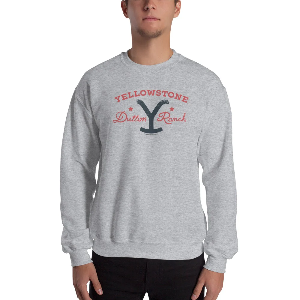 Yellowstone Dutton Ranch Star Fleece Crewneck Sweatshirt - Image 3