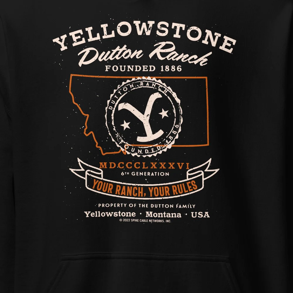 Yellowstone Dutton Ranch Your Ranch Your Rules Hooded Sweatshirt - Image 2