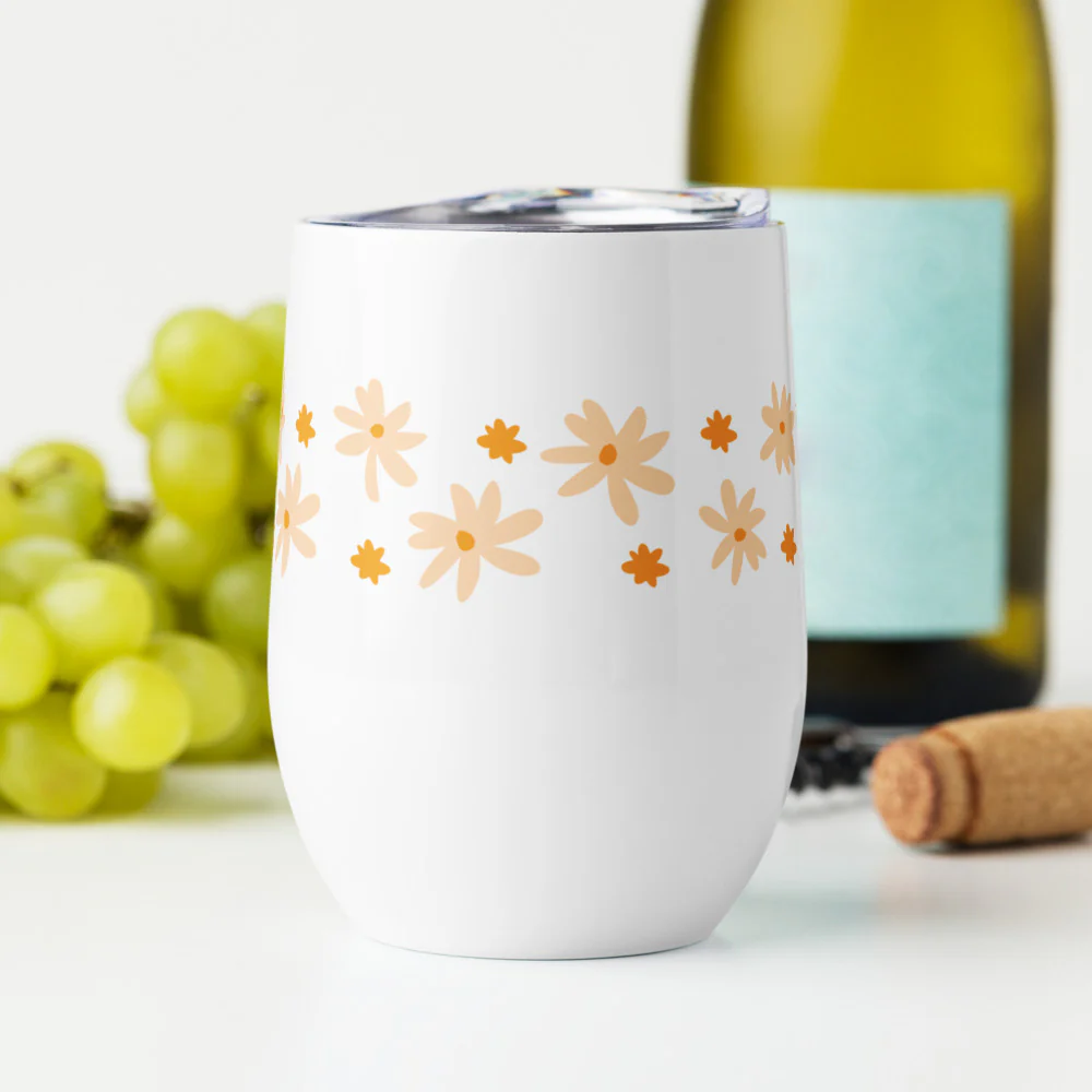 Yellowstone Floral 1886 Stainless Steel Wine Tumbler - Image 4