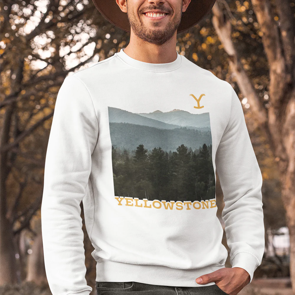 Yellowstone Scenery Fleece Crewneck Sweatshirt - Image 3