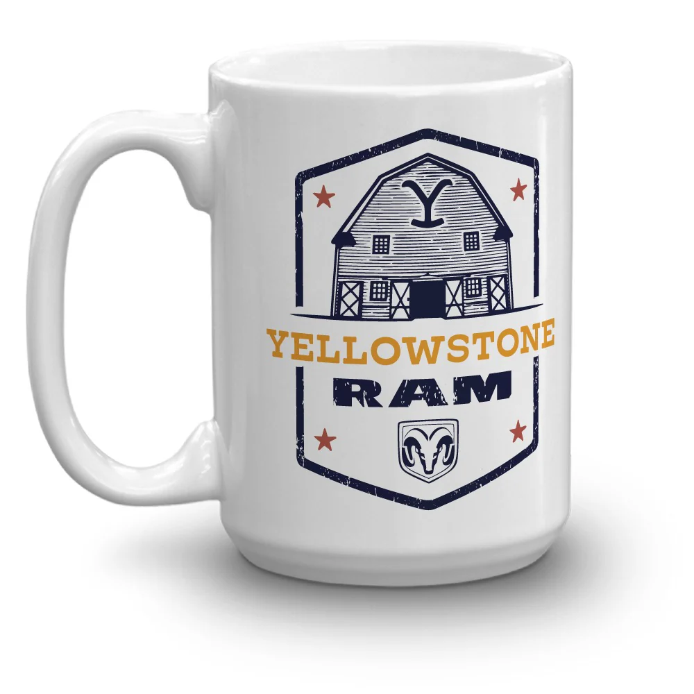 Yellowstone x Ram Barn White Mug - Image 5