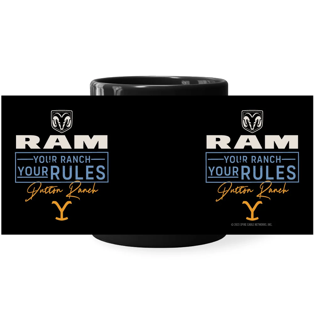 Yellowstone x Ram Your Ranch Your Rules Black Mug - Image 2