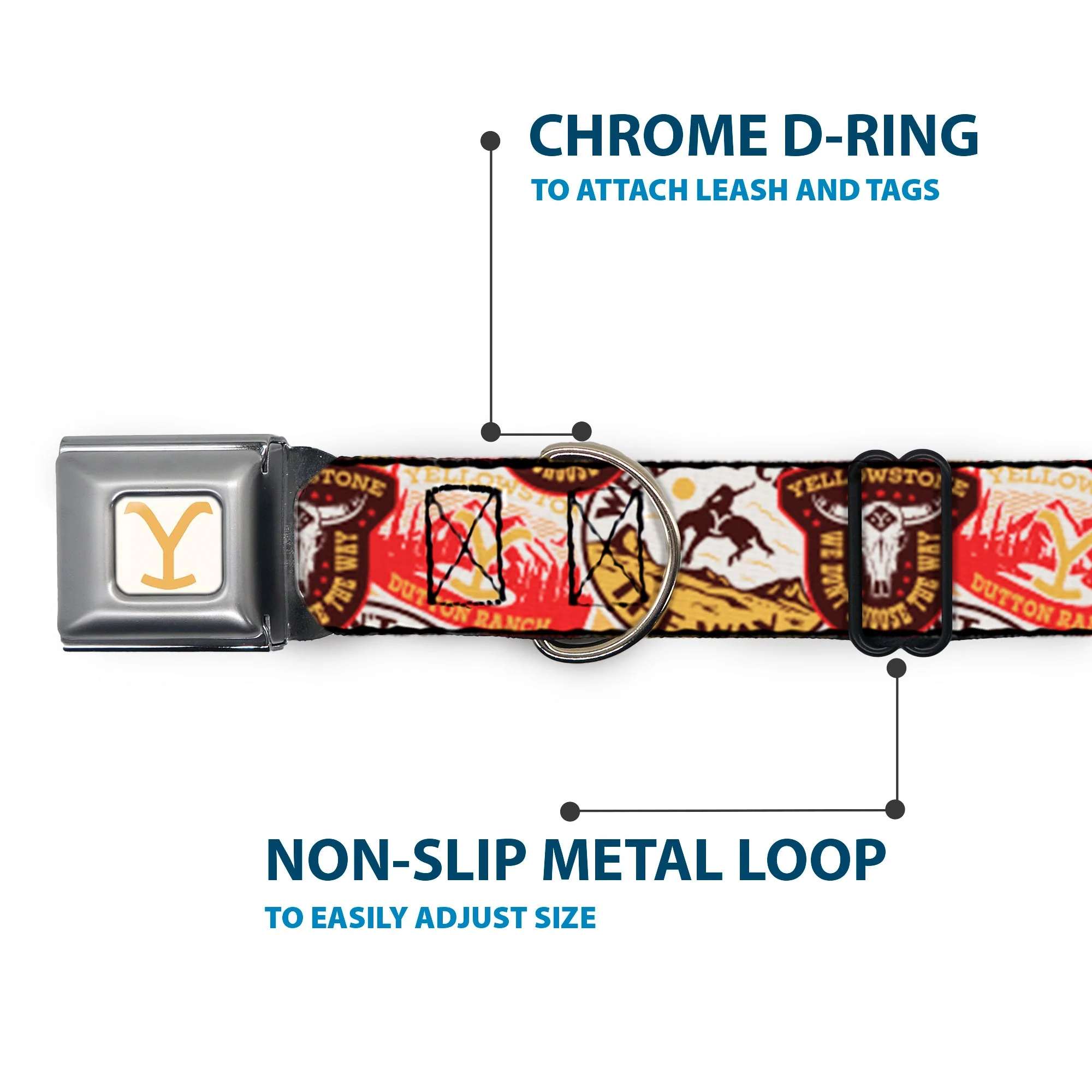 Yellowstone Y Logo Patches Seatbelt Buckle Pet Collar - Image 5